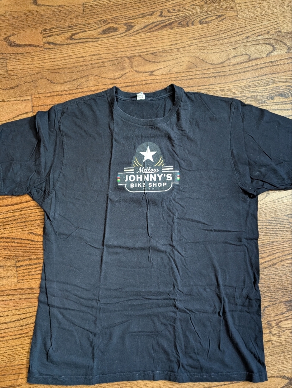 Mellow Johnny's Bike Shop Men's Black Logo T-Shirt